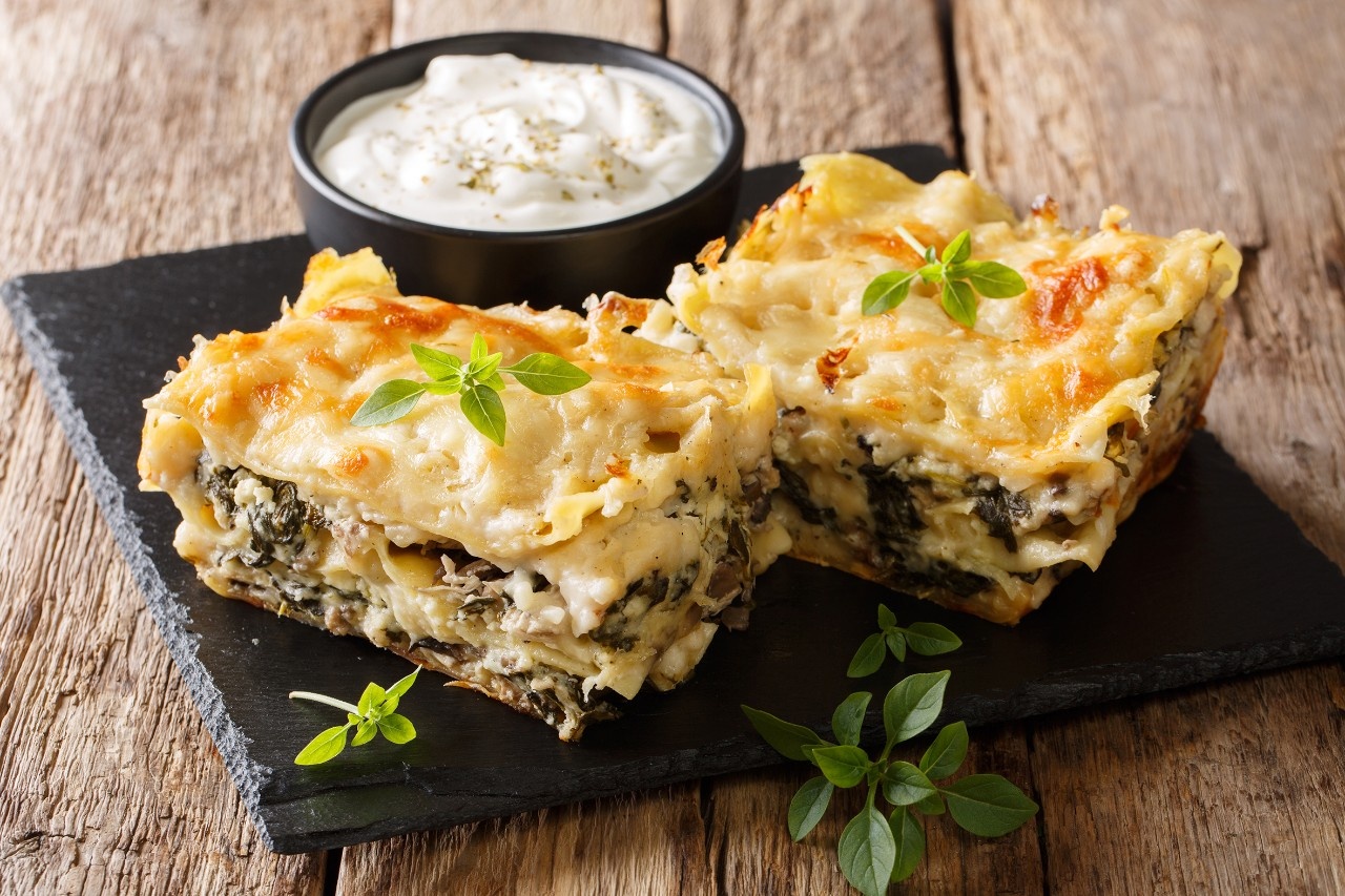 Champignon-Lasagne mit Huhn