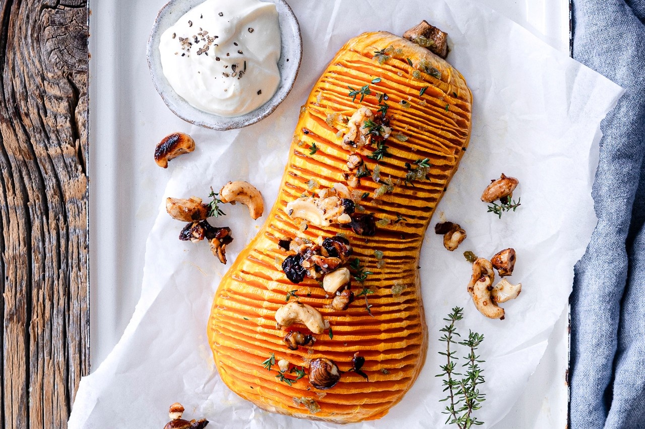 Butternut-Kürbis aus dem Ofen Butternut-Kürbis aus dem Ofen